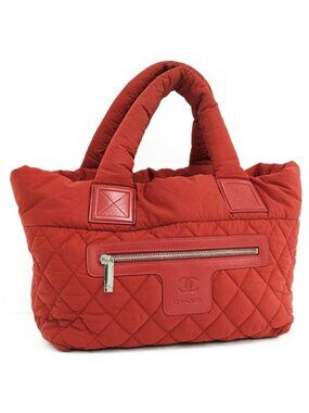 Chanel Coco Cocoon Handbag Nylon Red